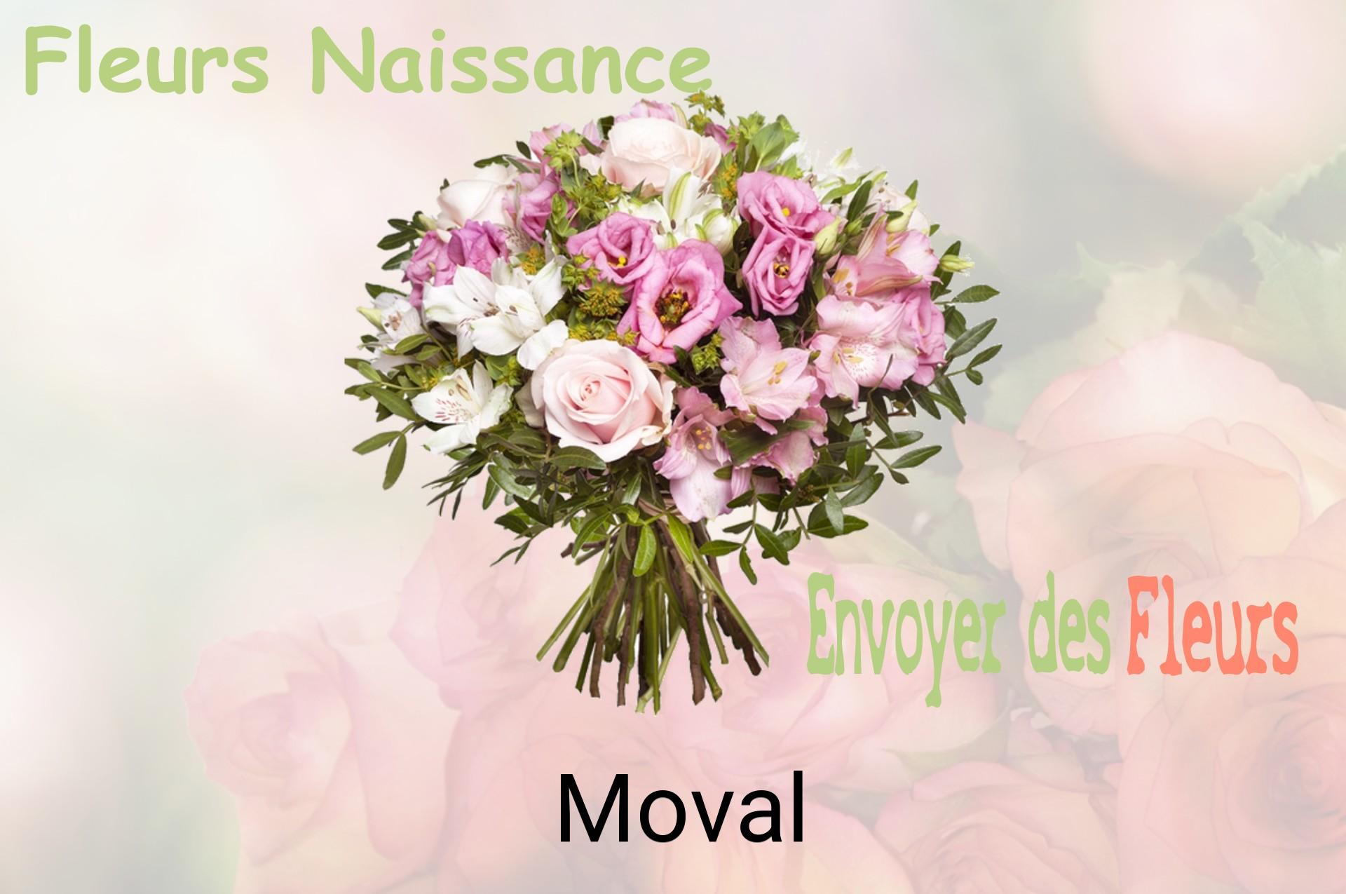Bouquet de fleurs de naissance livré à Moval