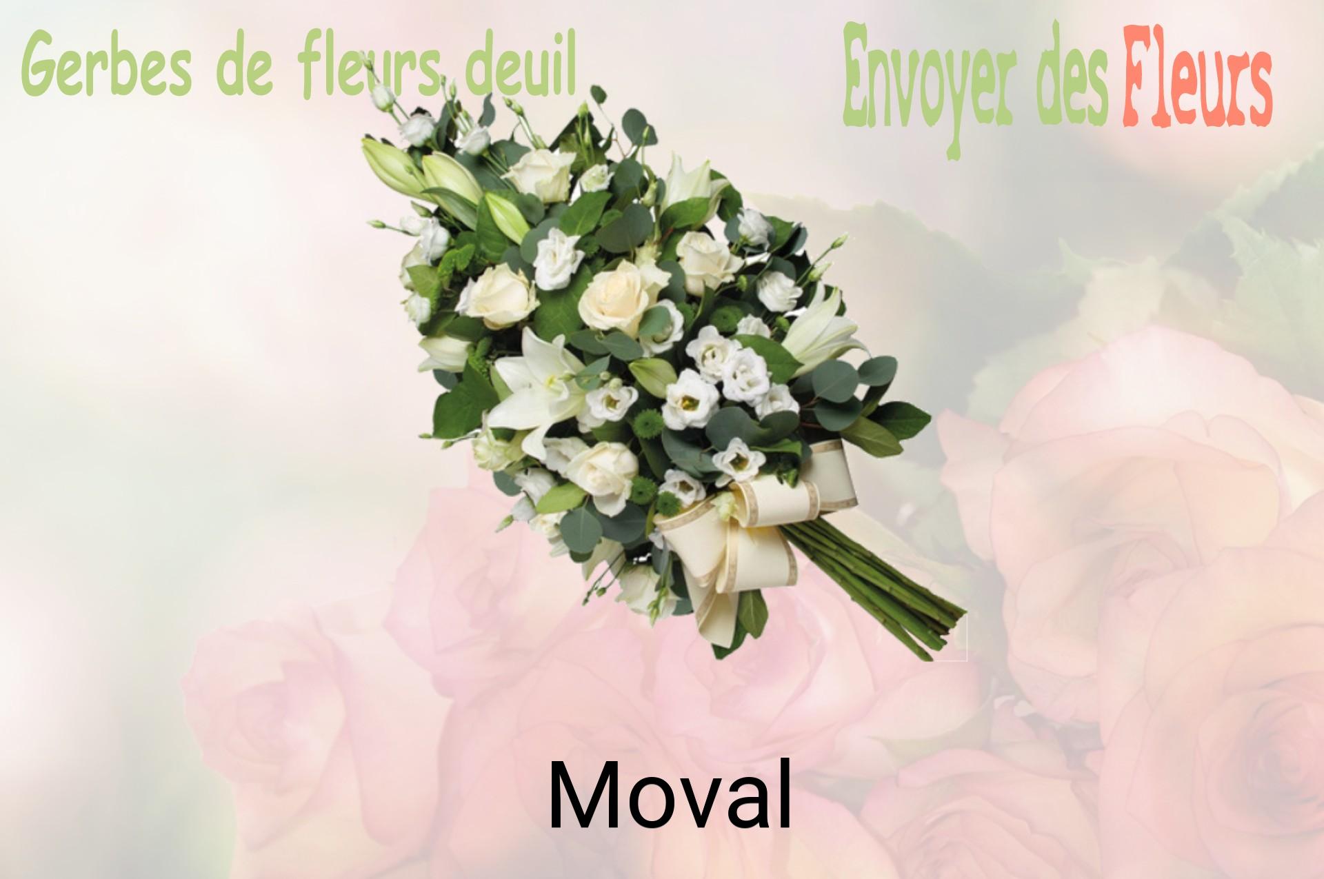 Gerbe de fleurs de deuil livrée à Moval